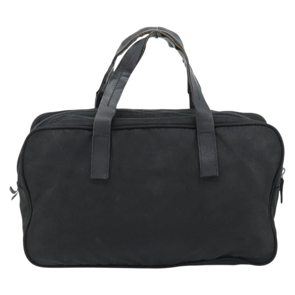 PRADA Handtas Nylon Zwart Zilver Auth 173607