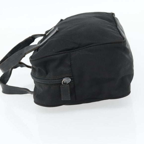 PRADA Handtas Nylon Zwart Zilver Auth 173607
