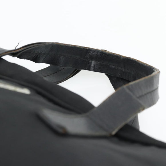 PRADA Handtas Nylon Zwart Zilver Auth 173607