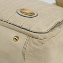 Chloe Tote Bag Leather Ivory Gold Auth 173609-10