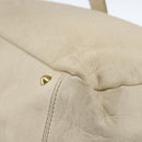 Chloe Tote Bag Leather Ivory Gold Auth 173609-12
