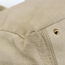 Chloe Tote Bag Leather Ivory Gold Auth 173609-13