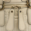 Chloe Tote Bag Leather Ivory Gold Auth 173609-15
