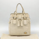 Chloe Tote Bag Leather Ivory Gold Auth 173609-25