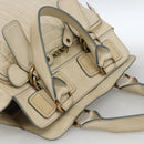 Chloe Tote Bag Leather Ivory Gold Auth 173609-6