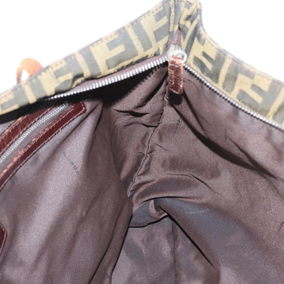 FENDI Zucca Canvas Tote Bag Brown Black Auth 173610