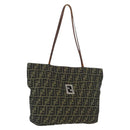 FENDI Zucca Canvas Tote Bag Brown Black Auth 173610-1