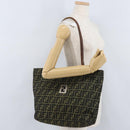 FENDI Zucca Canvas Tote Bag Brown Black Auth 173610-23