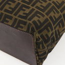 FENDI Zucca Canvas Tote Bag Brown Black Auth 173613-15