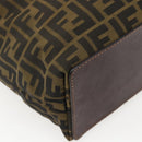 FENDI Zucca Canvas Tote Bag Brown Black Auth 173613-16