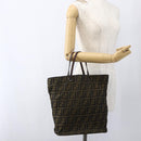 FENDI Zucca Canvas Tote Bag Brown Black Auth 173613-19