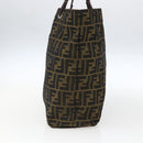 FENDI Zucca Canvas Tote Bag Brown Black Auth 173613-3