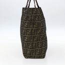 FENDI Zucca Canvas Tote Bag Brown Black Auth 173613-4