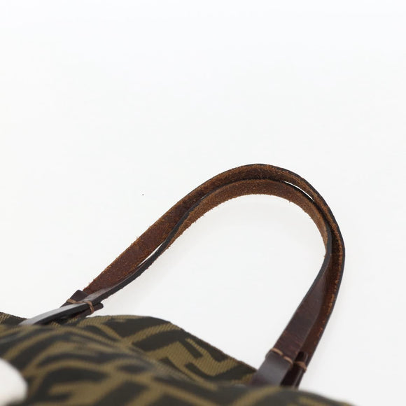FENDI Zucca Canvas Tote Bag Brown Black Auth 173613