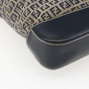 FENDI Zucchino Canvas Tote Bag Navy Silver Auth 173614-11