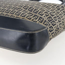 FENDI Zucchino Canvas Tote Bag Navy Silver Auth 173614-12