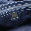 FENDI Zucchino Canvas Tote Bag Navy Silver Auth 173614-14