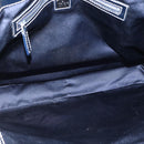 FENDI Zucchino Canvas Tote Bag Navy Silver Auth 173614-15