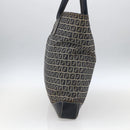 FENDI Zucchino Canvas Tote Bag Navy Silver Auth 173614-5