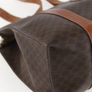 CELINE Macadam Canvas Tote Bag PVC Leather Brown Gold Auth 173615-14