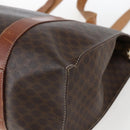 CELINE Macadam Canvas Tote Bag PVC Leather Brown Gold Auth 173615-15