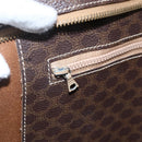 CELINE Macadam Canvas Tote Bag PVC Leather Brown Gold Auth 173615-20
