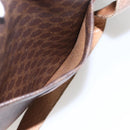 CELINE Macadam Canvas Tote Bag PVC Leather Brown Gold Auth 173615-22