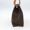CELINE Macadam Canvas Tote Bag PVC Leather Brown Gold Auth 173615-3