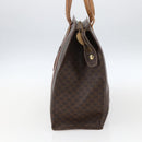 CELINE Macadam Canvas Tote Bag PVC Leather Brown Gold Auth 173615-4