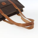 CELINE Macadam Canvas Tote Bag PVC Leather Brown Gold Auth 173615-7