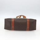 CELINE Macadam Canvas Tote Bag PVC Leather Brown Gold Auth 173615-5