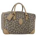 SAINT LAURENT Boston Bag PVC Leather Beige Gray Auth 173616-1