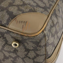 SAINT LAURENT Boston Bag PVC Leather Beige Gray Auth 173616-14
