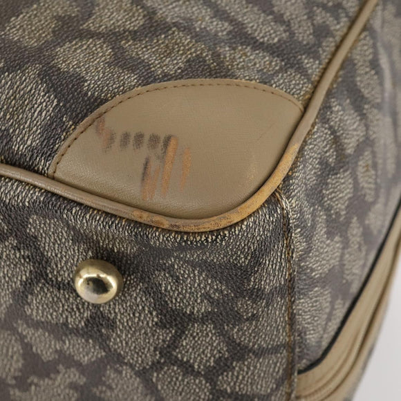 SAINT LAURENT Boston Bag PVC Leather Beige Gray Auth 173616