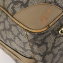 SAINT LAURENT Boston Bag PVC Leather Beige Gray Auth 173616-15