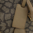 SAINT LAURENT Boston Bag PVC Leather Beige Gray Auth 173616-18