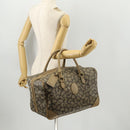 SAINT LAURENT Boston Bag PVC Leather Beige Gray Auth 173616-23