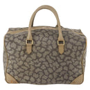 SAINT LAURENT Boston Bag PVC Leather Beige Gray Auth 173616-2