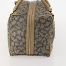 SAINT LAURENT Boston Bag PVC Leather Beige Gray Auth 173616-3