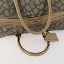 SAINT LAURENT Boston Bag PVC Leather Beige Gray Auth 173616-7