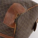 CELINE Macadam Canvas Boston Bag PVC Leather Brown Gold Auth 173617-14
