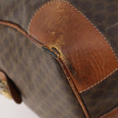 CELINE Macadam Canvas Boston Bag PVC Leather Brown Gold Auth 173617-15
