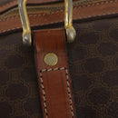 CELINE Macadam Canvas Boston Bag PVC Leather Brown Gold Auth 173617-17