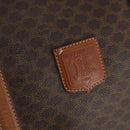 CELINE Macadam Canvas Boston Bag PVC Leather Brown Gold Auth 173617-18