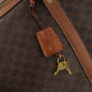 CELINE Macadam Canvas Boston Bag PVC Leather Brown Gold Auth 173617-10