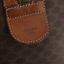 CELINE Macadam Canvas Boston Bag PVC Leather Brown Gold Auth 173617-19