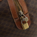 CELINE Macadam Canvas Boston Bag PVC Leather Brown Gold Auth 173617-20