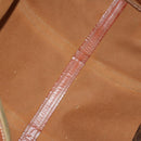 CELINE Macadam Canvas Boston Bag PVC Leather Brown Gold Auth 173617-11
