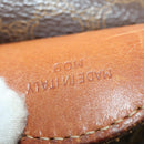 CELINE Macadam Canvas Boston Bag PVC Leather Brown Gold Auth 173617-12