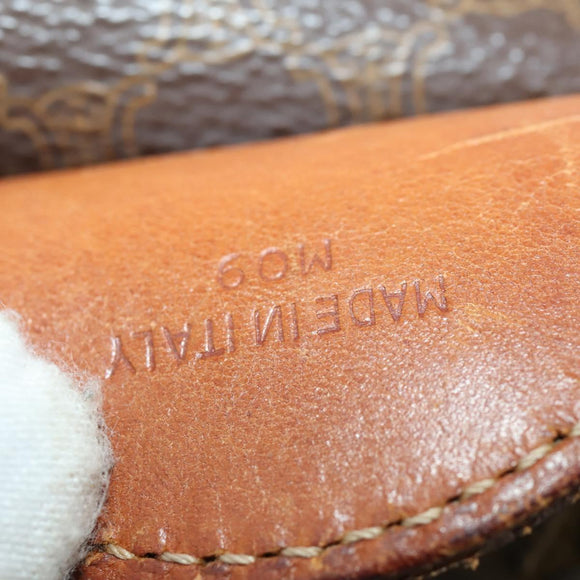 CELINE Macadam Canvas Boston Bag PVC Leather Brown Gold Auth 173617